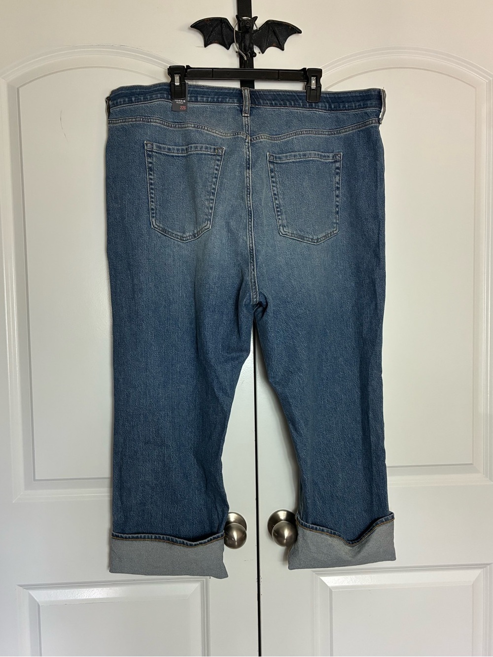Torrid Blue High-Rise Straight Cuffed Jean Working Pockets size 22 Short NWT - Picture 7 of 15